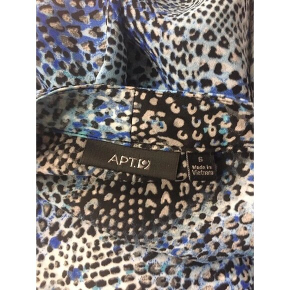 Apt 9 Small Crossover Front Sleeveless Blouse Top Animal Promt Blue Button - Picture 7 of 9